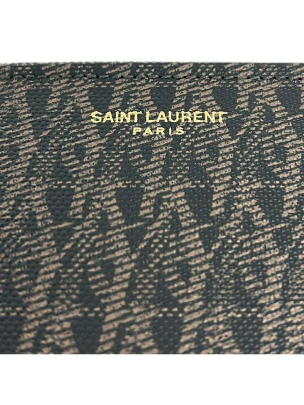 Saint Laurent Paris Clutch Classic Toile Monogram Dark Brown Black - Picture 8 of 9